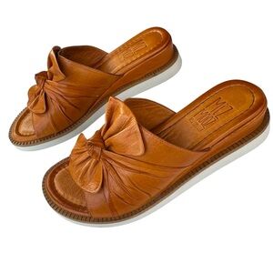 Miz Mooz Leather Wedge Slide Sandals – Evy Color Brandy EU 39 (US 8.5-9) NWOT